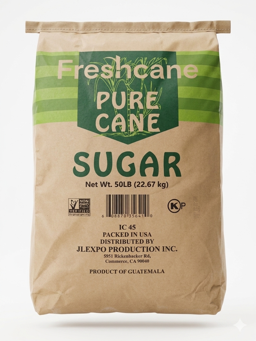 Freshcane 50 lb multiwall kraft sack of pure cane sugar