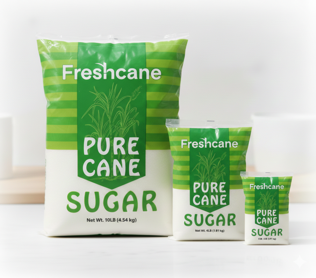Freshcane 10, 4 and 2 lb bags